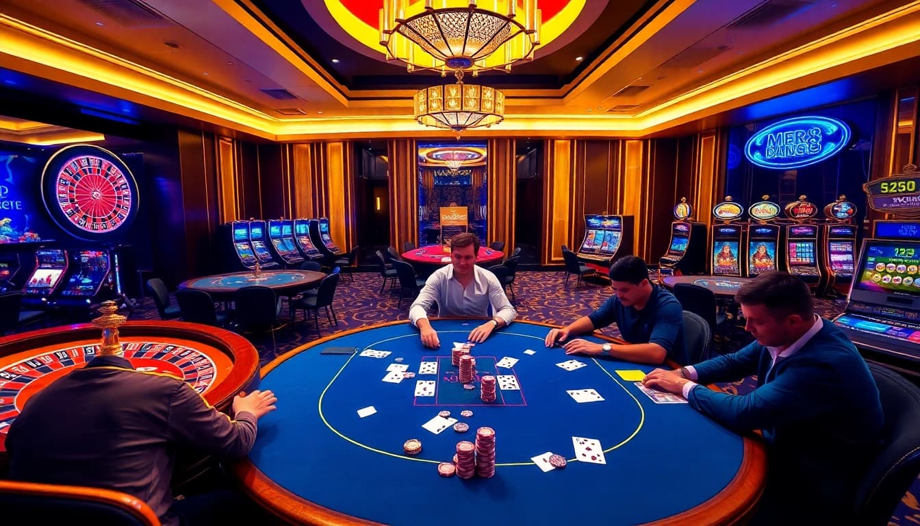 Experience the thrill of gambling at MM88 with vibrant casino tables and exciting games.