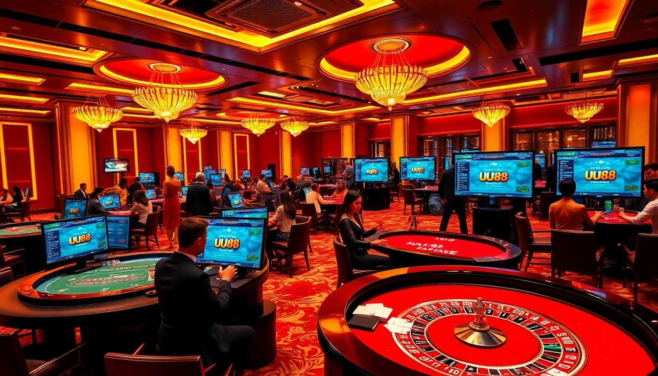 Experience the thrill of gambling at uu88 with lively casino tables and betting action.