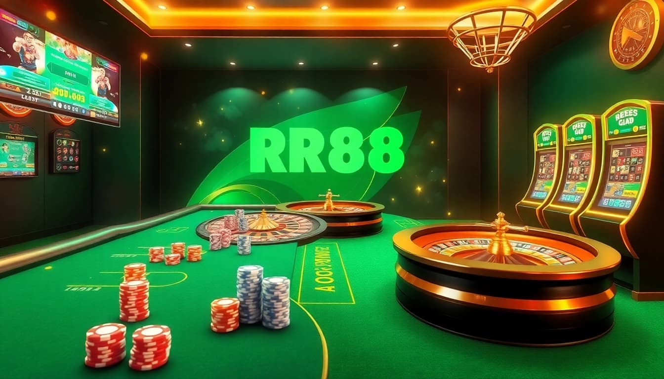 Players enjoying the thrill of RR88 online gambling with interactive casino elements.