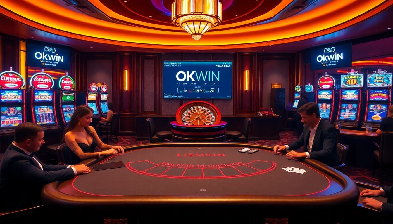 Experience thrilling moments at Okwin's luxurious casino tables full of excitement.