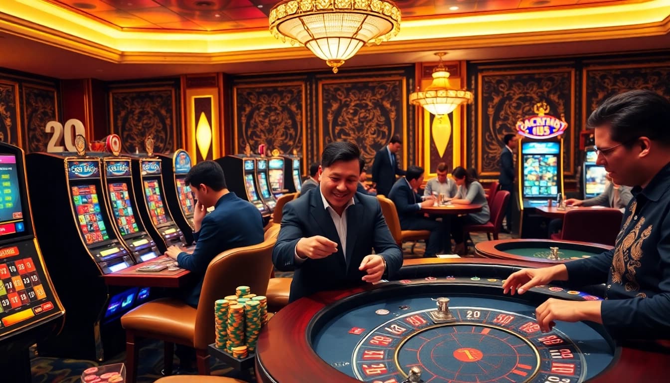 Experience thrilling gameplay at go88 with vibrant casino tables and slot machines.