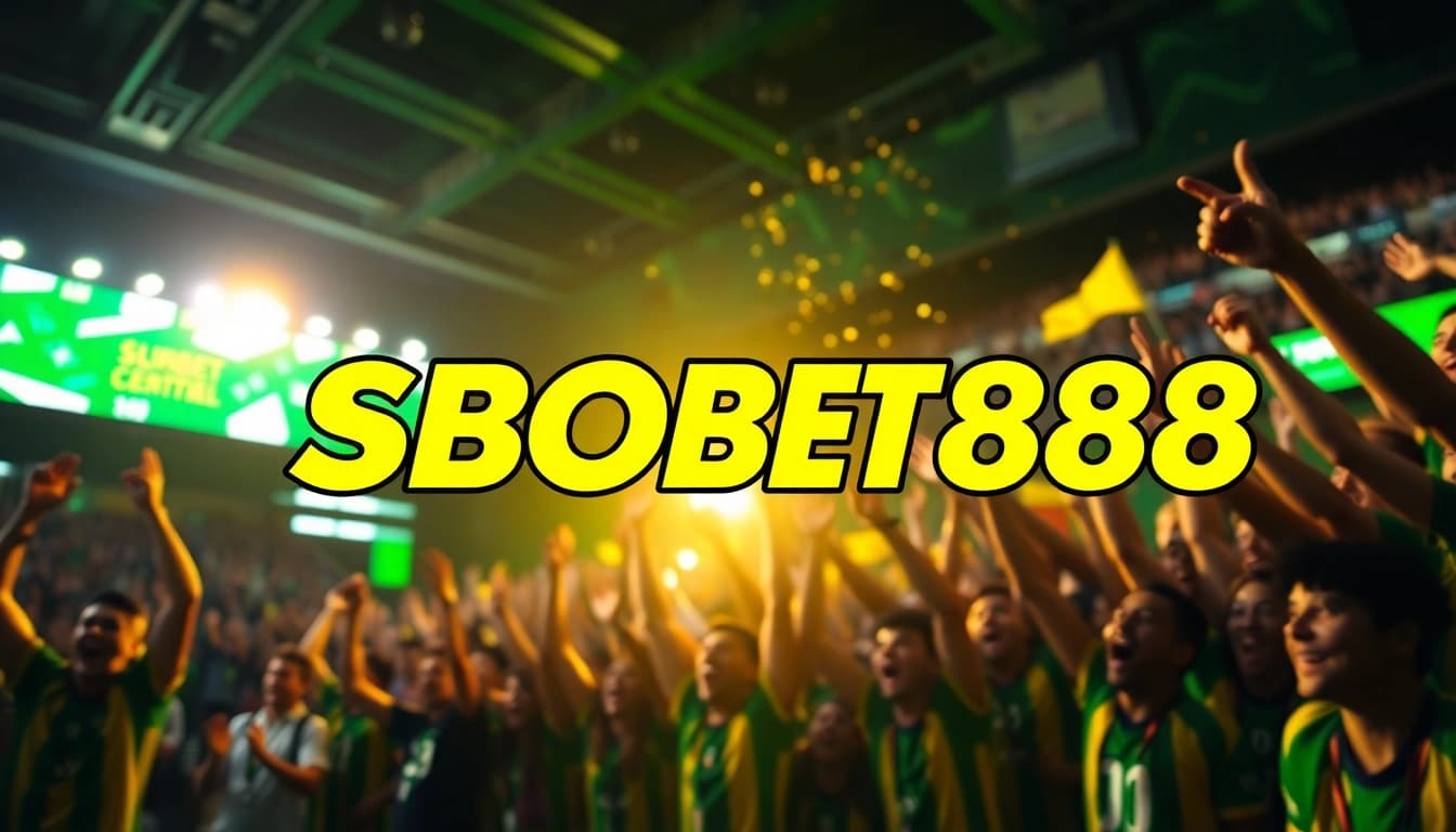 Manusia merayakan kemenangan SBOBET88 dalam suasana taruhan olahraga yang dinamis.
