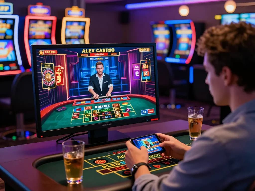 Alev Casino player enjoying a live casino game with exciting visuals and vibrant gaming atmosphere, showcasing the thrill of online gambling.