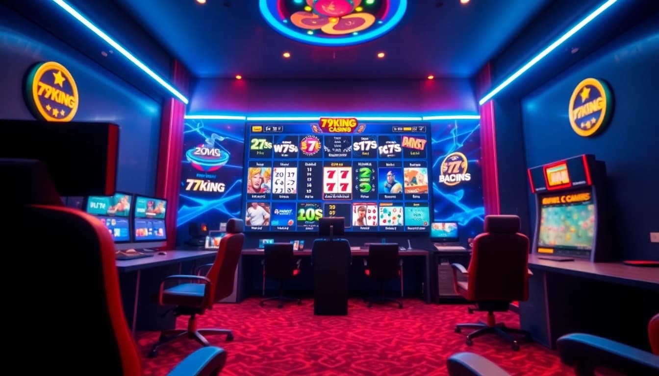 Buntes Online-Gaming-Interface, das die Casino-Angebote von 79king mit ansprechenden Grafiken präsentiert.