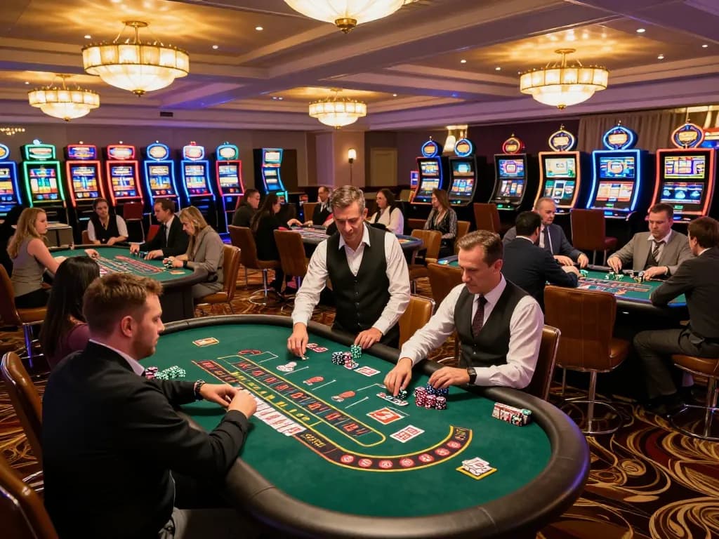 Players enjoying a thrilling game at the tg88 casino, celebrating wins with vibrant energy