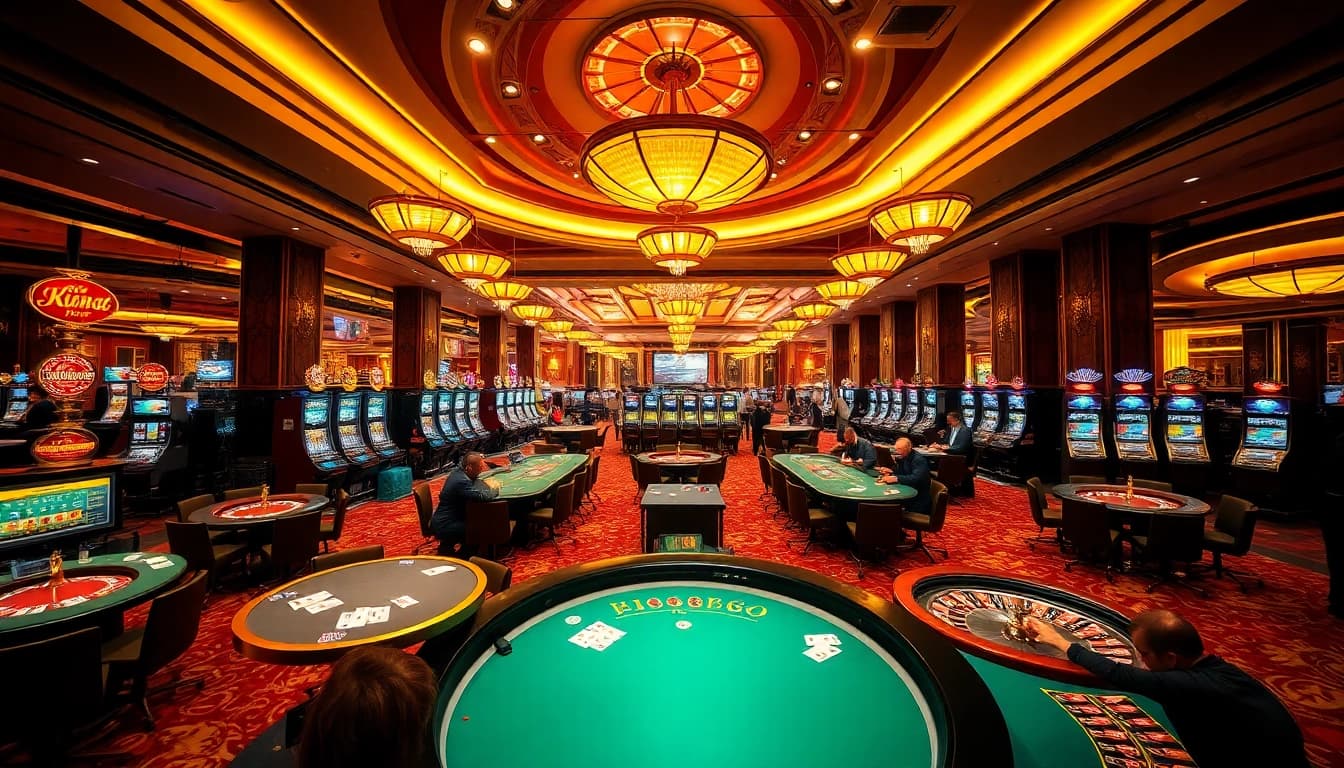 Experience the thrill of king88 vina with vibrant casino tables and exciting gaming action.