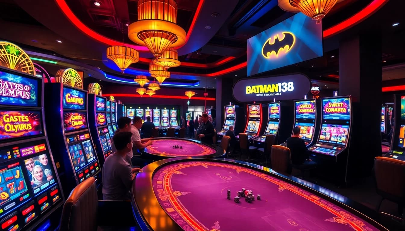 Engaging slot gaming experience at Batman138 with vibrant machines and players enjoying the action.