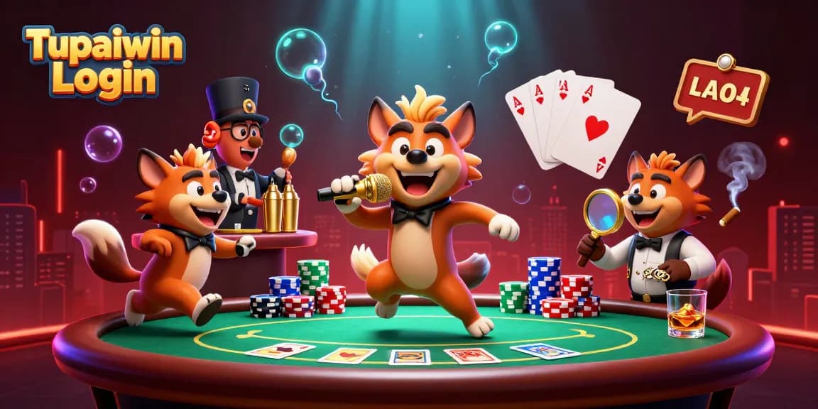 Tupaiwin Login showcases a lively hyena comedy casino club with vibrant gaming elements.