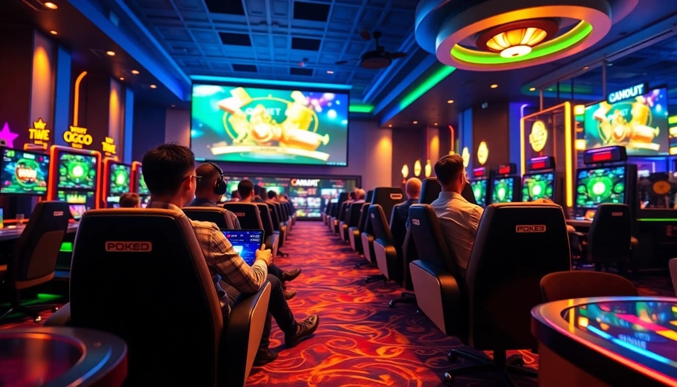 Adegan permainan online Joinyuk.net yang menarik dengan para pemain yang terlibat dalam permainan QQ dan poker.