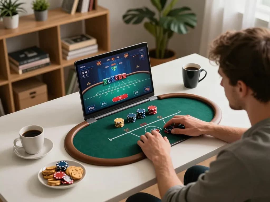 Pemain yang terlibat merumuskan langkah selanjutnya di platform poker online bayitoto