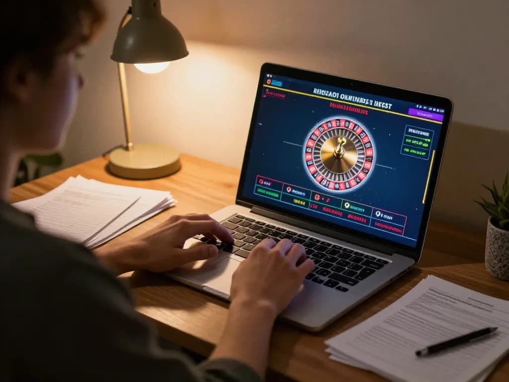 Engaging live casino gameplay at Nhà cái 33win on a laptop, showcasing strategic betting.