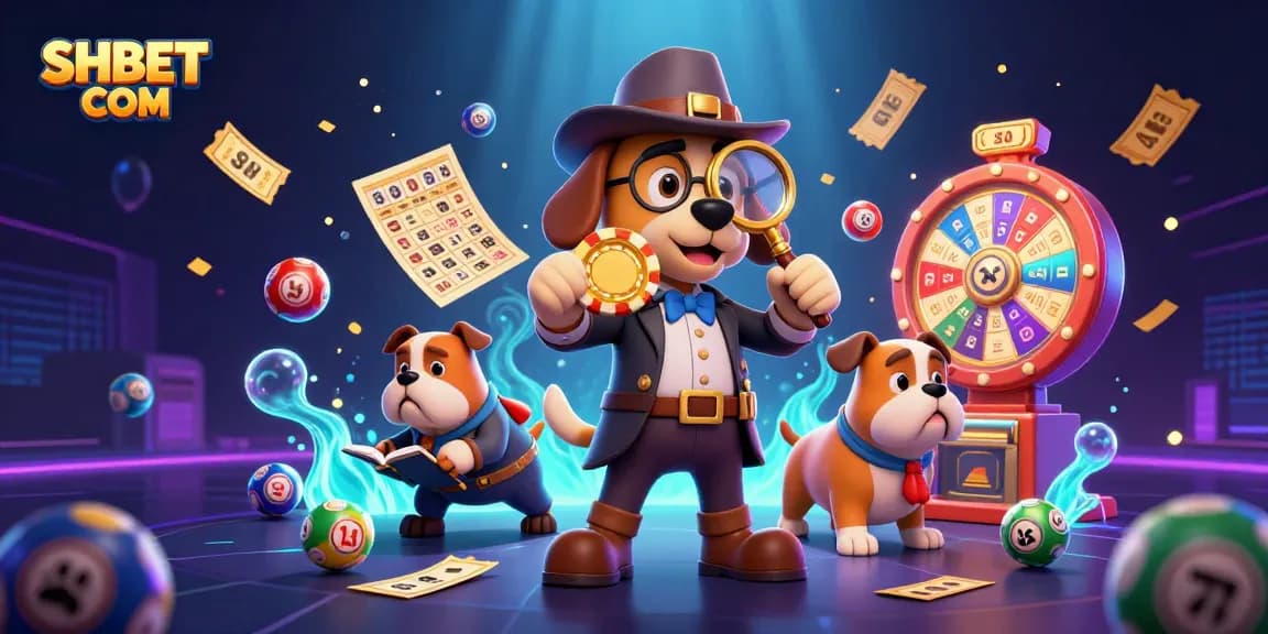 Discover thrilling action at SHBET COM with a vibrant casino-themed illustration packed with games and excitement.