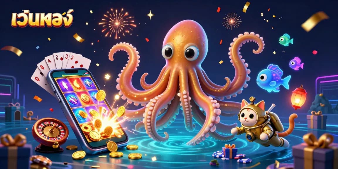 Engage with thrilling เว็บตรง casino experiences, featuring a kraken and diving cat in an exciting 3D slot world.