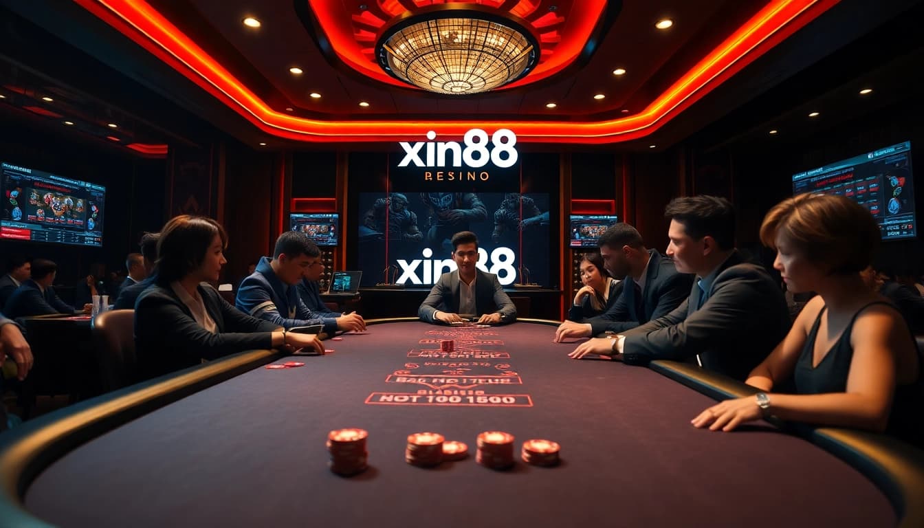 Experience the excitement of gambling with xin88 at a high-stakes casino table.
