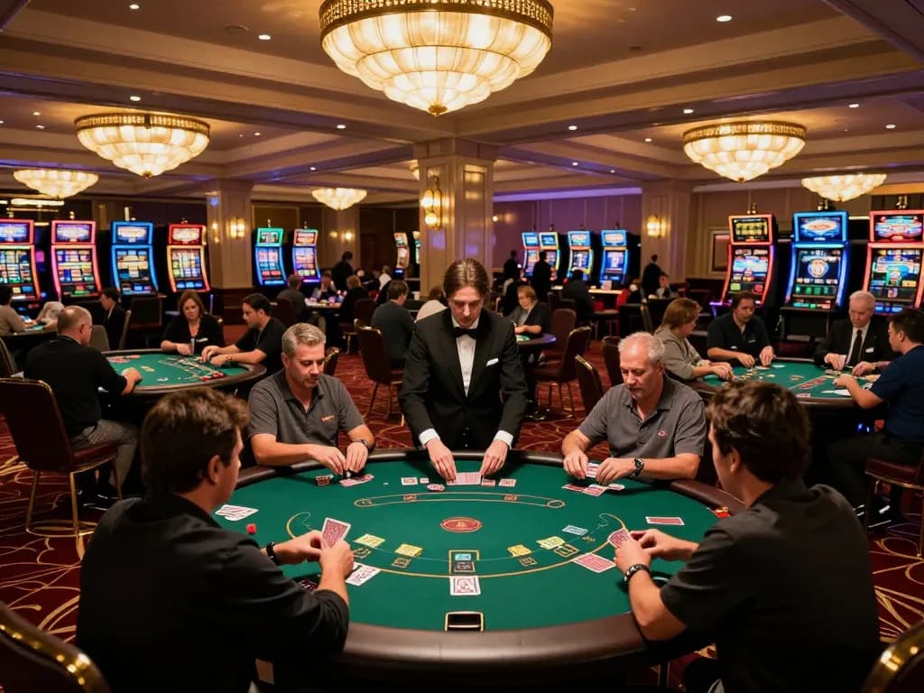 Players engaging in poker strategy at 888NEW's vibrant casino, showcasing an exciting gameplay atmosphere.