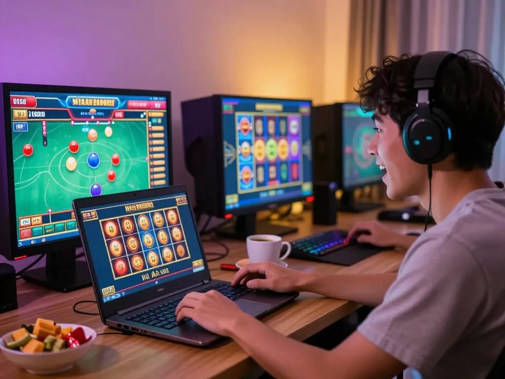 Engaging in online casino Malaysia gaming at home with excitement.