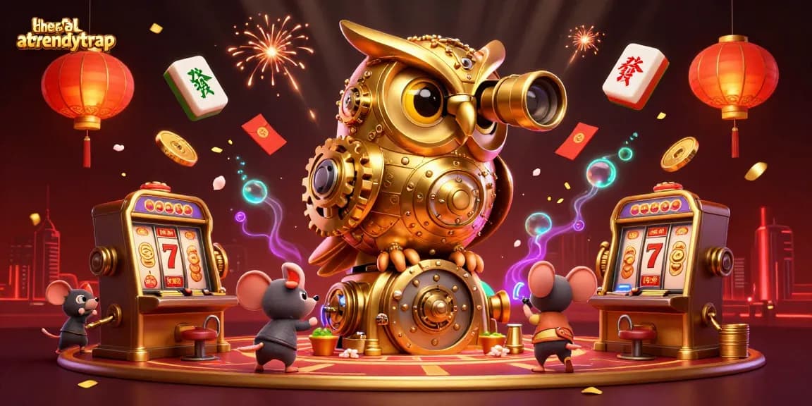 Menangkan jackpot dengan permainan slot menarik di therealtrendytrap, dengan berbagai simbol keberuntungan berkilau.