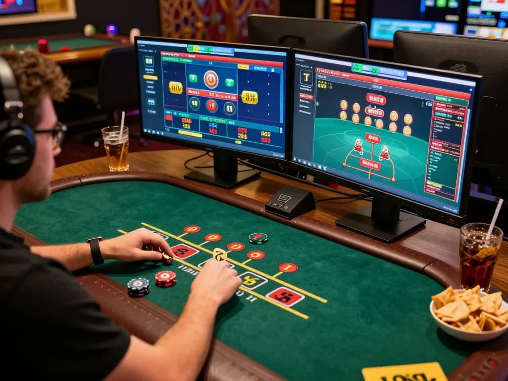 Player engaging in a live dealer blackjack game on net88 in a cozy online gaming setup