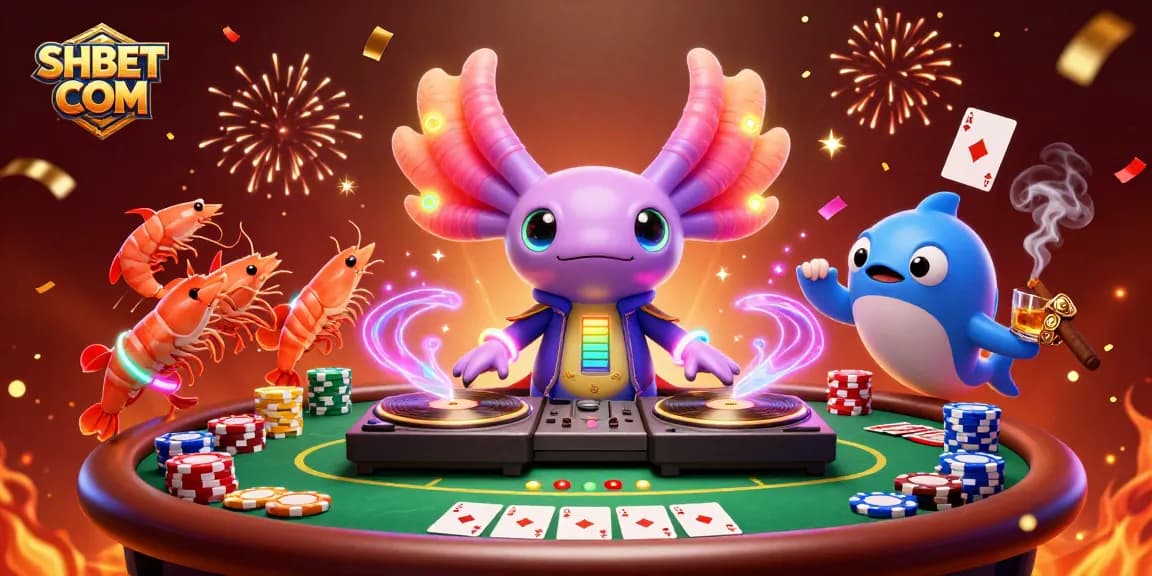 Experience SHBET COM at its finest with a vibrant, 3D casino illustration showcasing dynamic characters and gaming elements.