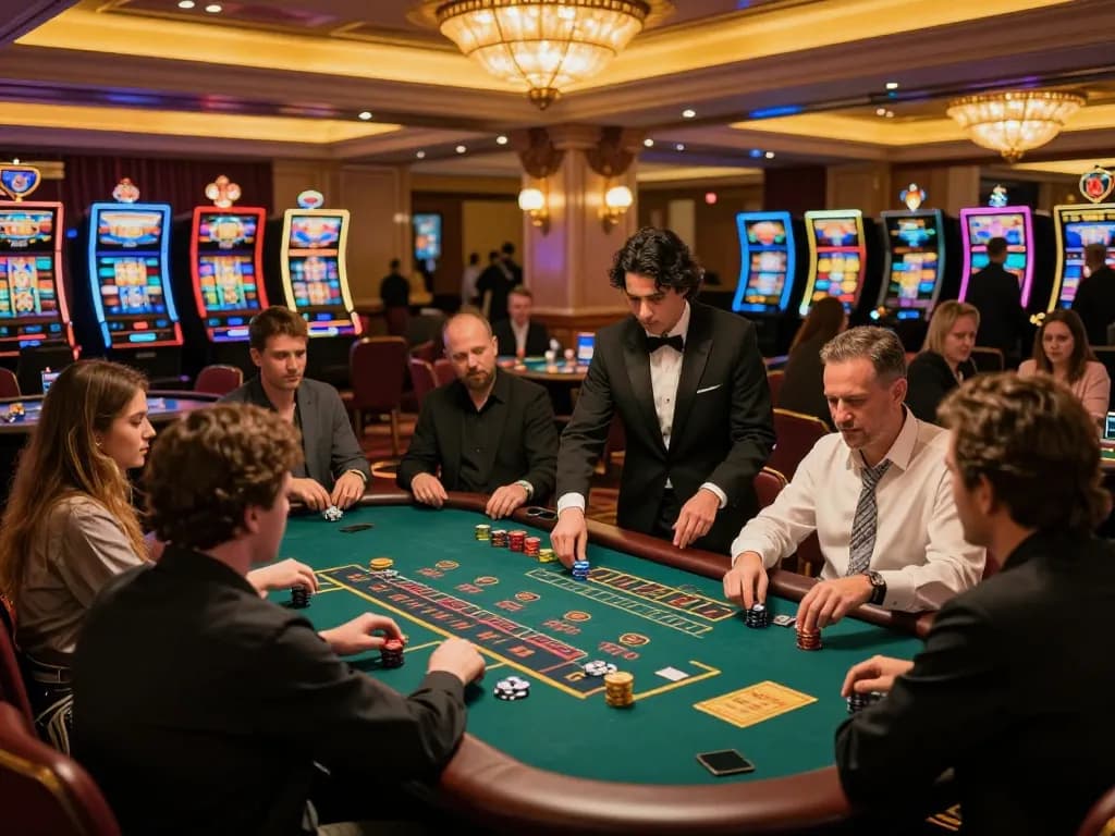 Players enjoying a thrilling game at 789win blackjack table with vibrant atmosphere and professional dealers.