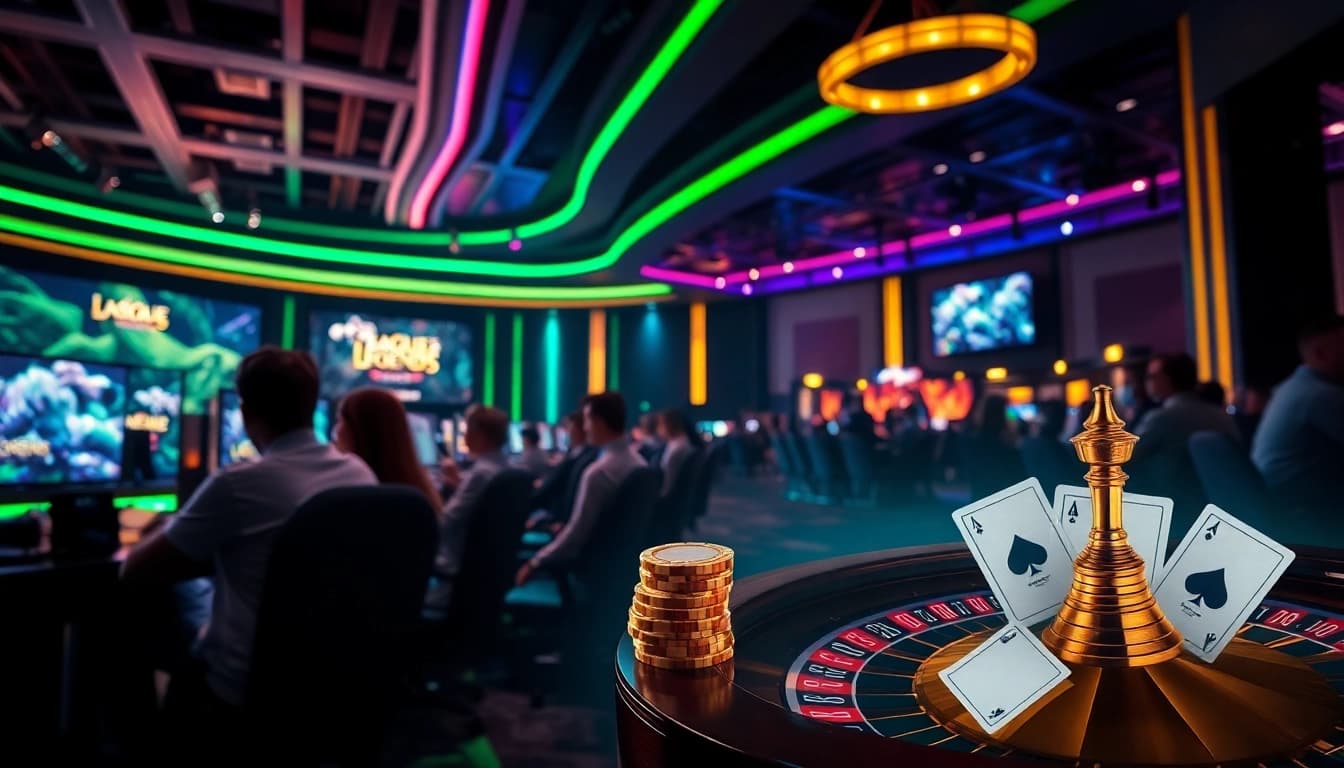 Experience the thrill of League of Legends eSports ไทย E1 Sport in a vibrant casino setting, where strategy meets excitement.