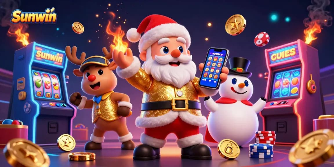 Experience winning gameplay with Sunwin's vibrant casino illustration featuring exciting slot machines.