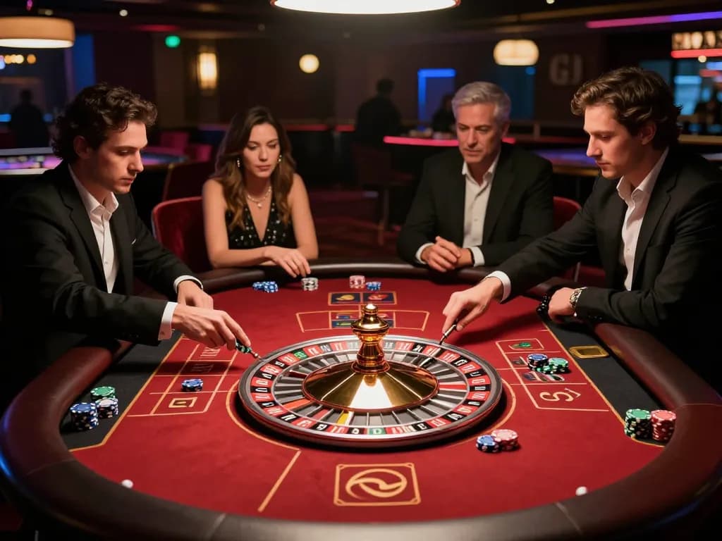 Experience the thrill of badak178 roulette with players engaged around the elegant table.