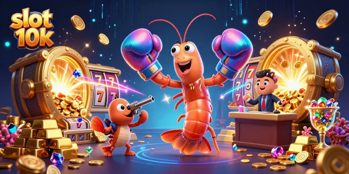 Spin to win big with the slot 10k reels and vibrant casino elements surrounding lively characters.