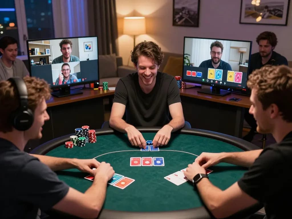 Exciting online poker game at 789F with players strategizing and enjoying the game experience online.