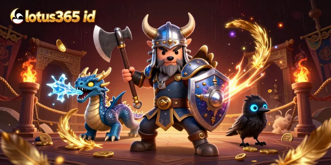 Engage with lotus365 id through dynamic betting with our illustrated Viking and dragon scene.