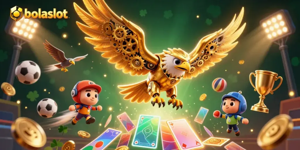 Experience thrilling gaming action at bolaslot with a dynamic 3D illustration showcasing intense gameplay and excitement.