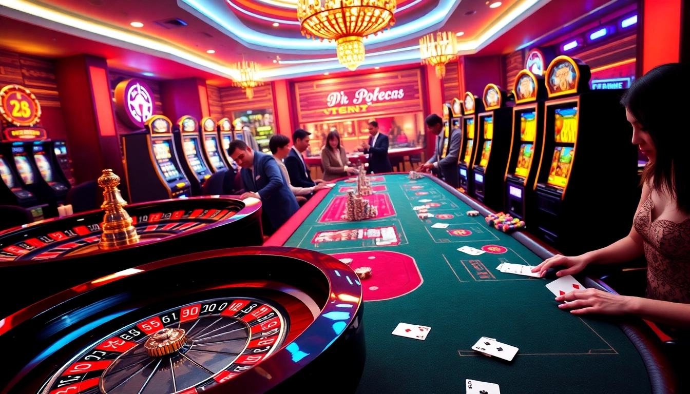 Experience the thrill of gambling at Trang chủ ok8386 with vibrant casino tables and engaging gameplay.