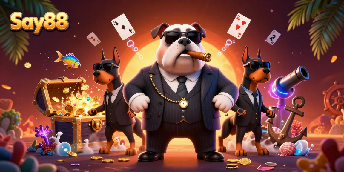 Experience exciting gameplay action at Say88 with a vibrant 3D casino illustration.