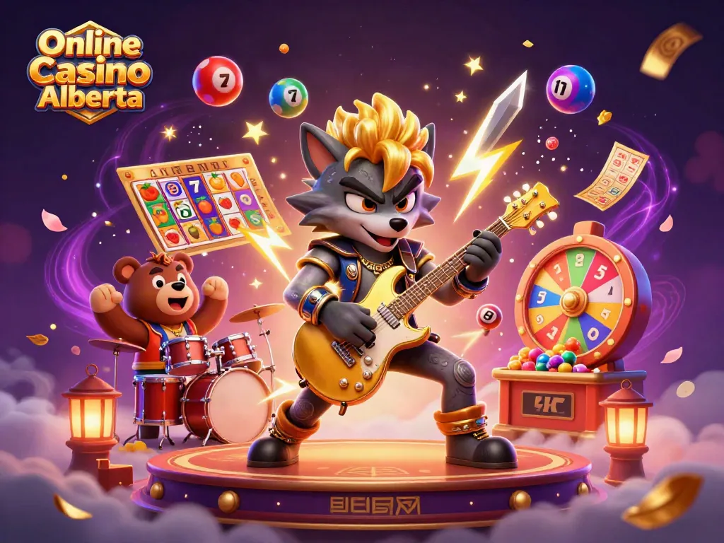 Experience the excitement of Online Casino Alberta with vibrant slots and dynamic characters in action.