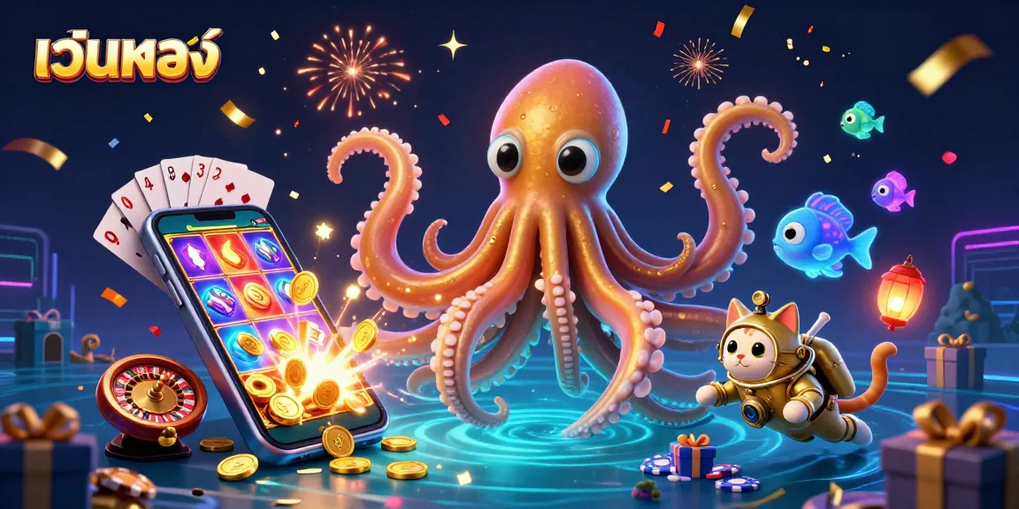 Engage with thrilling เว็บตรง casino experiences, featuring a kraken and diving cat in an exciting 3D slot world.