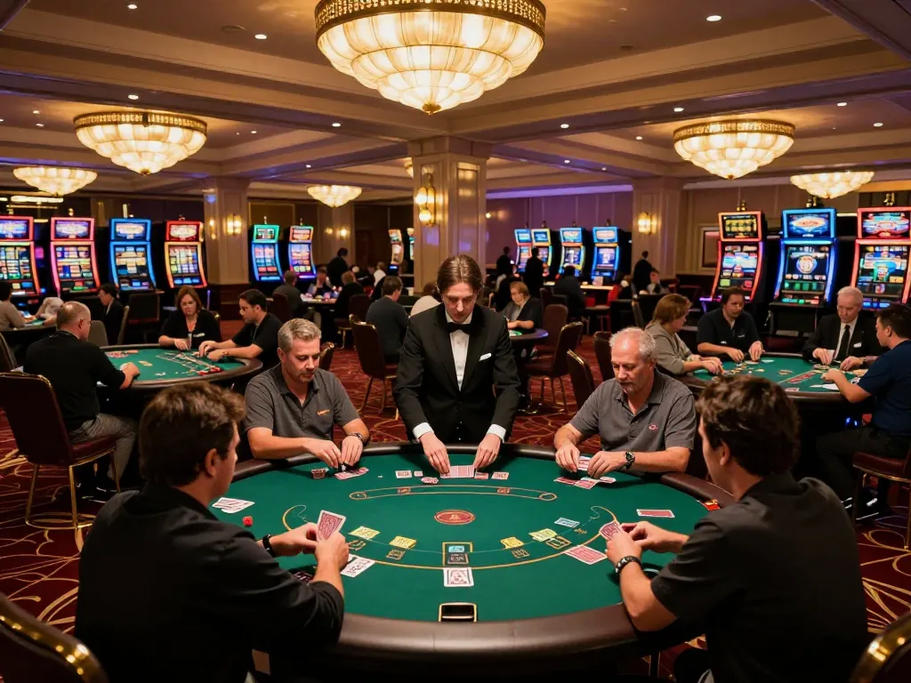 Players engaging in poker strategy at 888NEW's vibrant casino, showcasing an exciting gameplay atmosphere.
