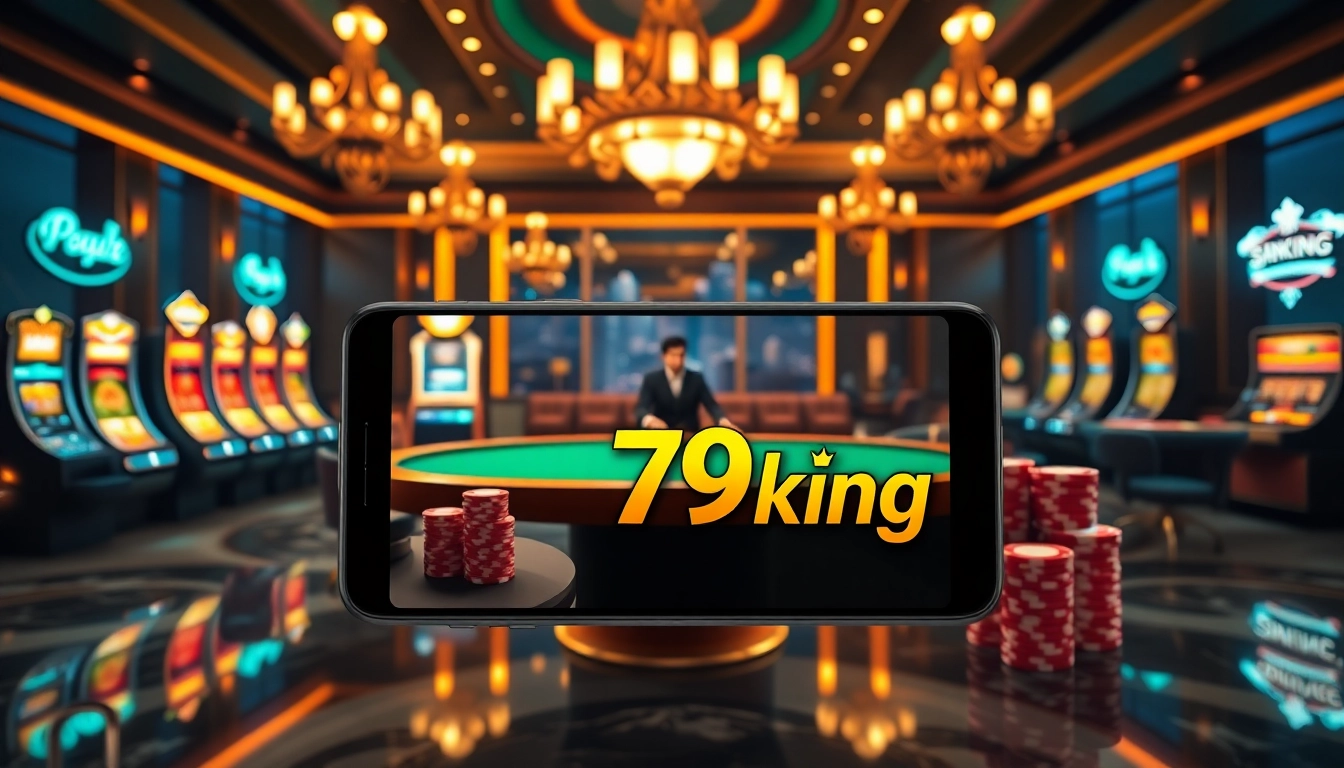 79king premium casino scene: strategic play at the roulette table with glowing digital betting interface