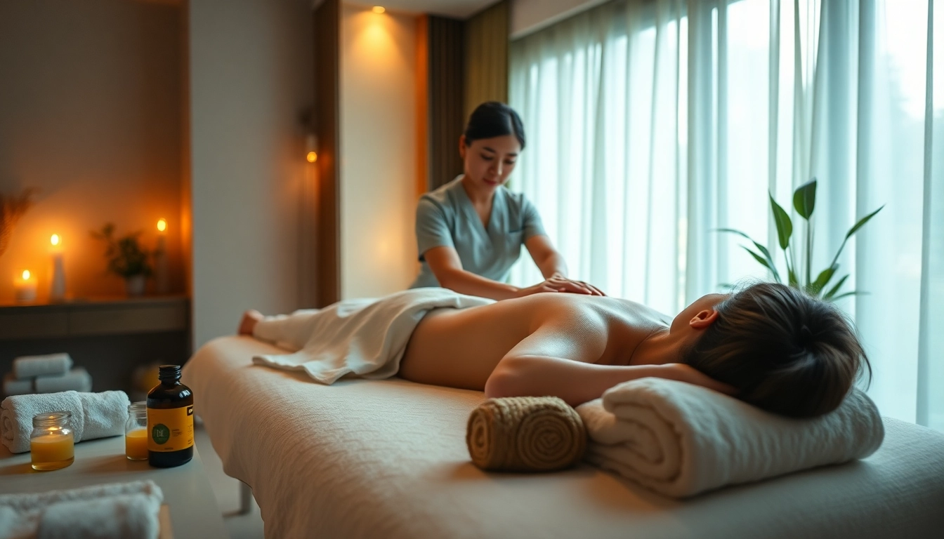 Relaxing 오산출장마사지 at home with a professional therapist in a serene atmosphere.