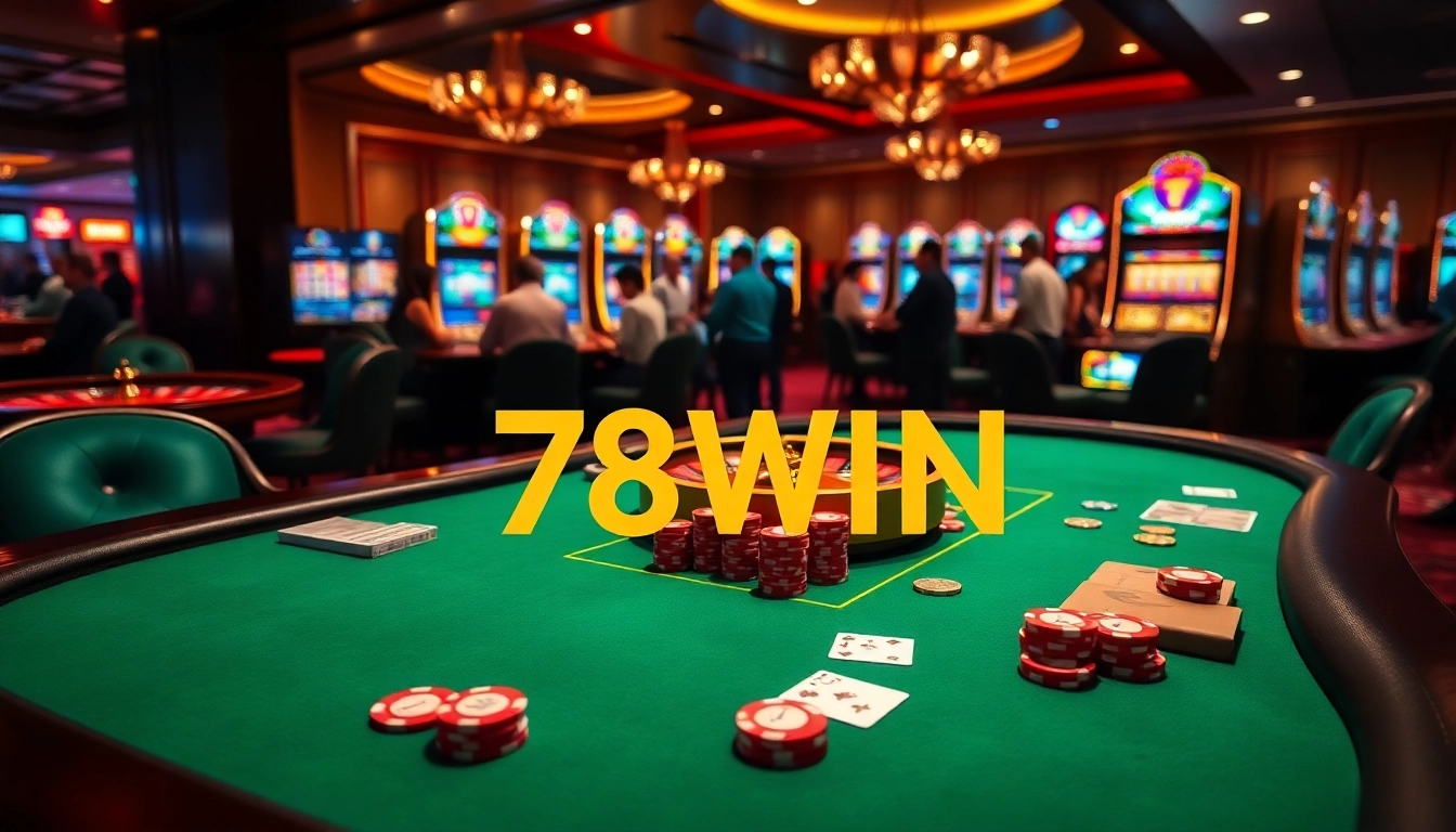 Experience the excitement of 78WIN casino with vibrant games and luxurious decor.