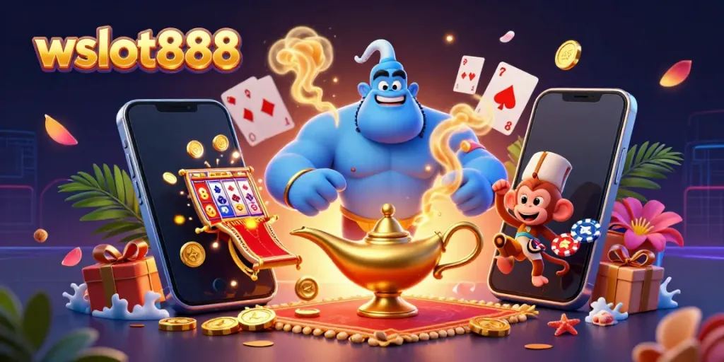 Slot online wslot888 dengan jin dan monyet, permainan beranimasi yang memikat.