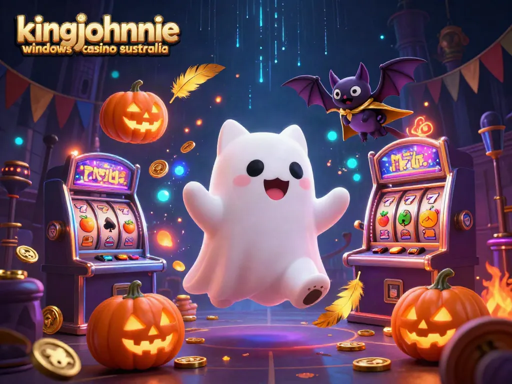 Engage in thrilling gameplay at kingjohnnie windows casino australia with a vibrant haunted casino scene.