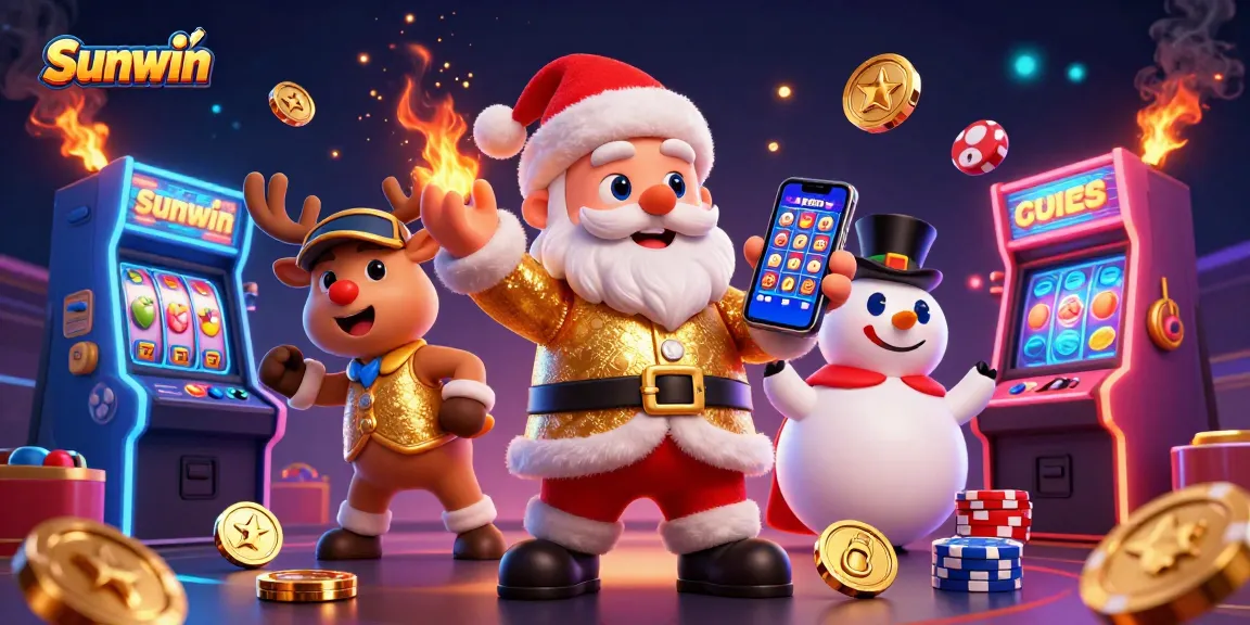 Experience winning gameplay with Sunwin's vibrant casino illustration featuring exciting slot machines.