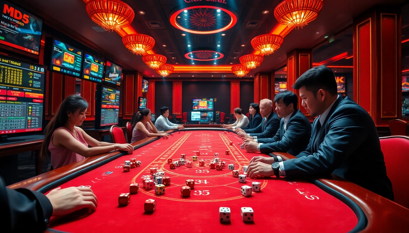 Engaging players at Tài Xỉu MD5 table showcasing vibrant gambling activities at https://taixiumd5.world.