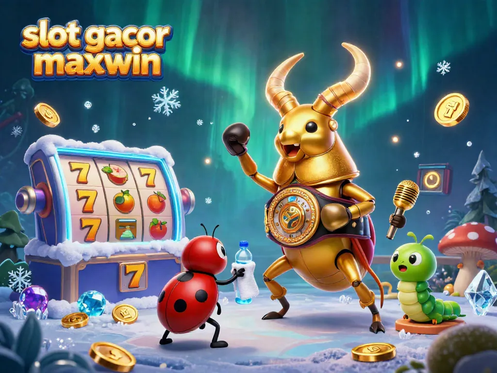 Bermain slot gacor maxwin dengan karakter kartun diskusi di atas panggung dengan jackpot dan elemen yang menghidupkan suasana.