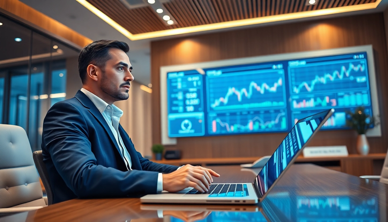 Scène de bureau moderne avec des graphiques financiers mettant en évidence l'approche innovante de 79king en 2025