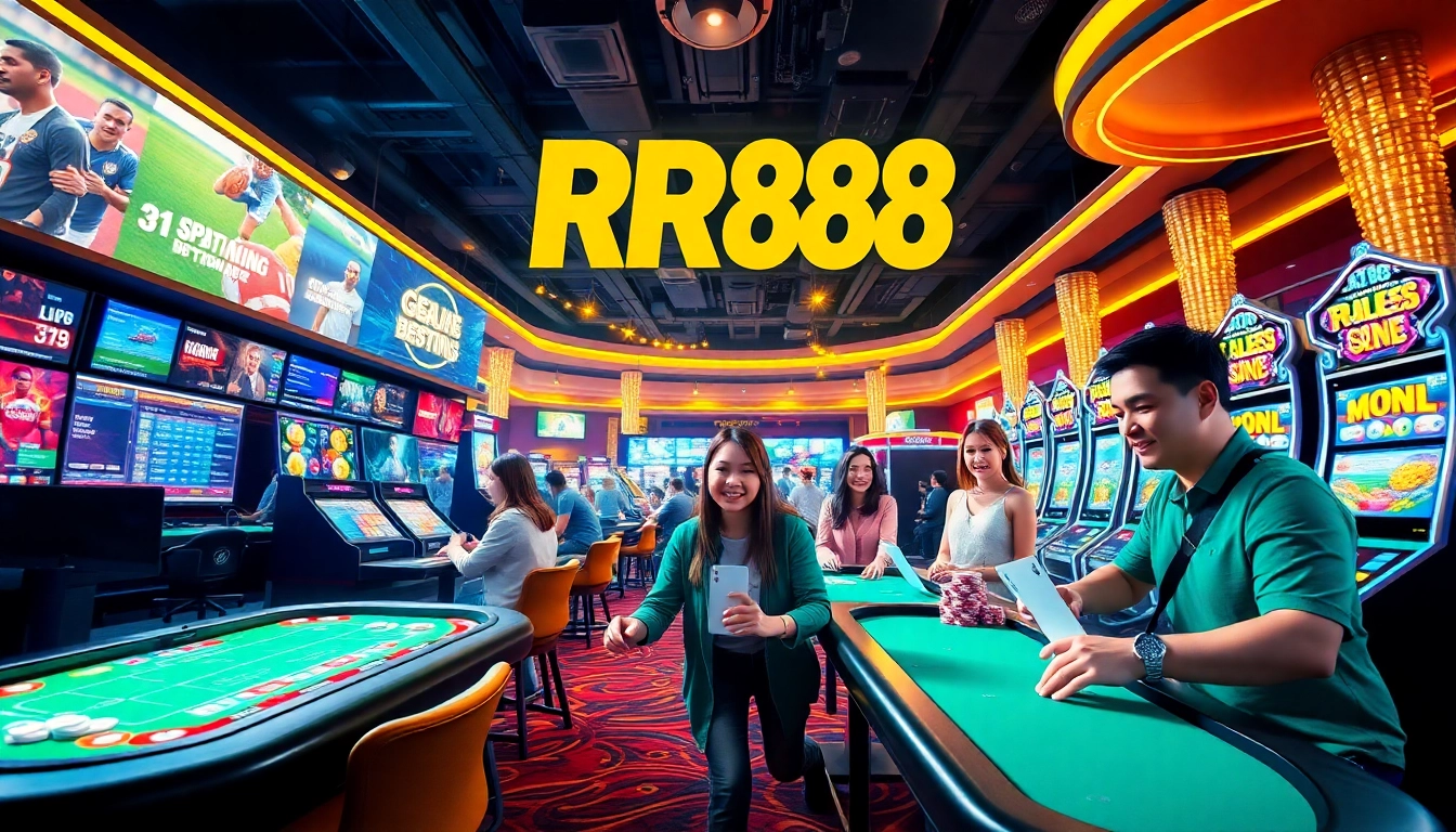 RR88 interactive betting scene featuring live casino and sports entertainment