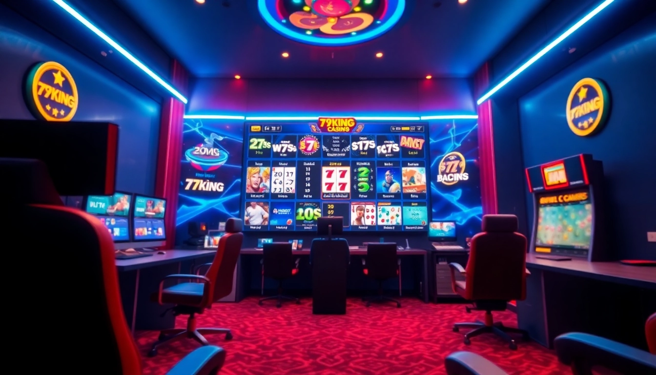 Buntes Online-Gaming-Interface, das die Casino-Angebote von 79king mit ansprechenden Grafiken präsentiert.