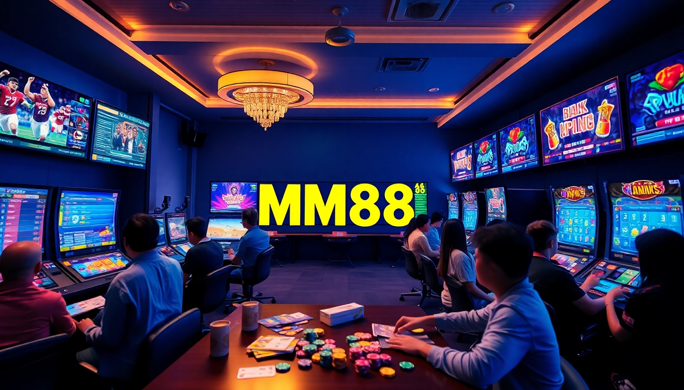 MM88 online gaming environment with players engaged in sports betting and casino games.