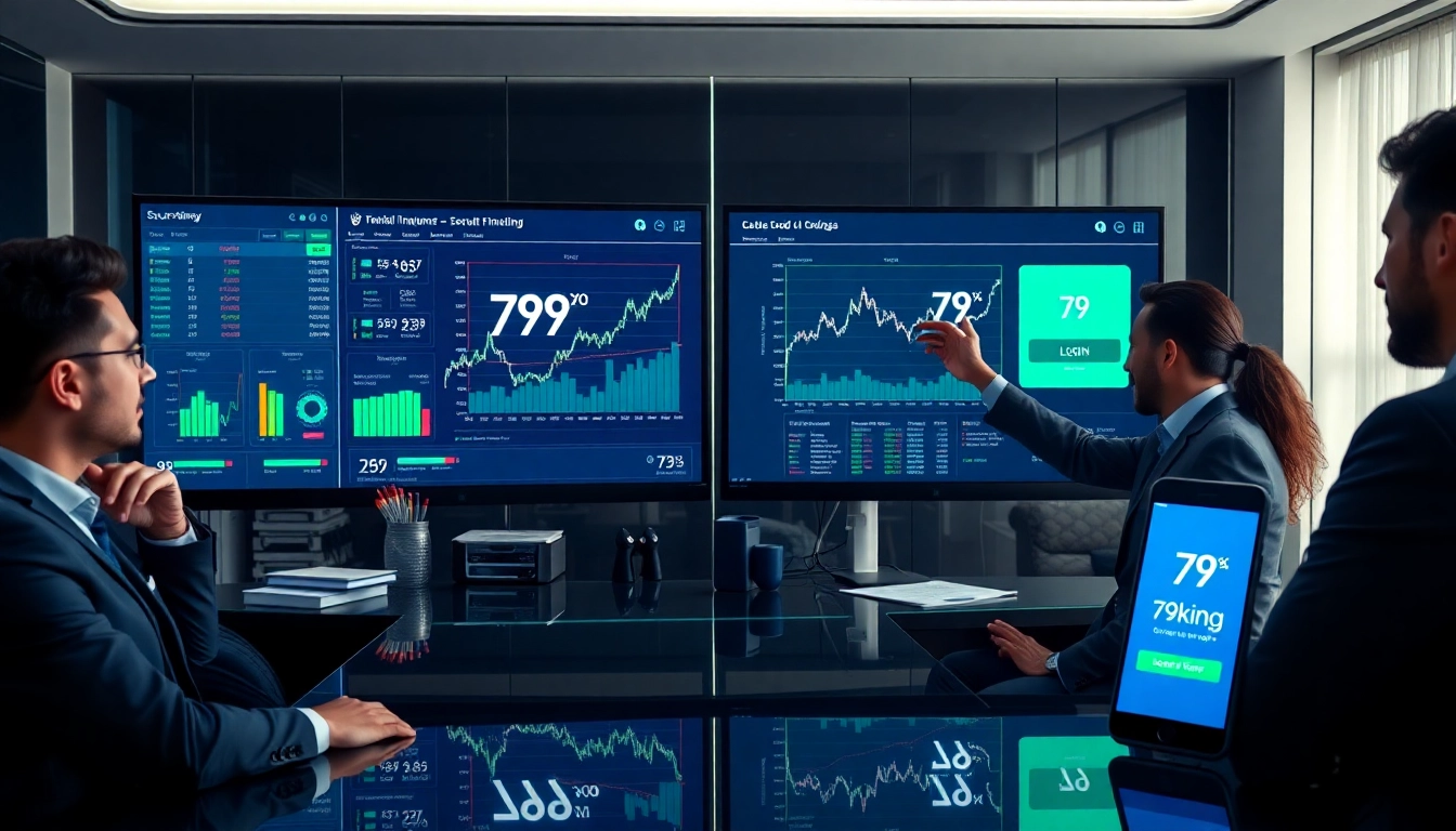 79king professional fintech dashboard with secure login and live odds on a sleek workstation