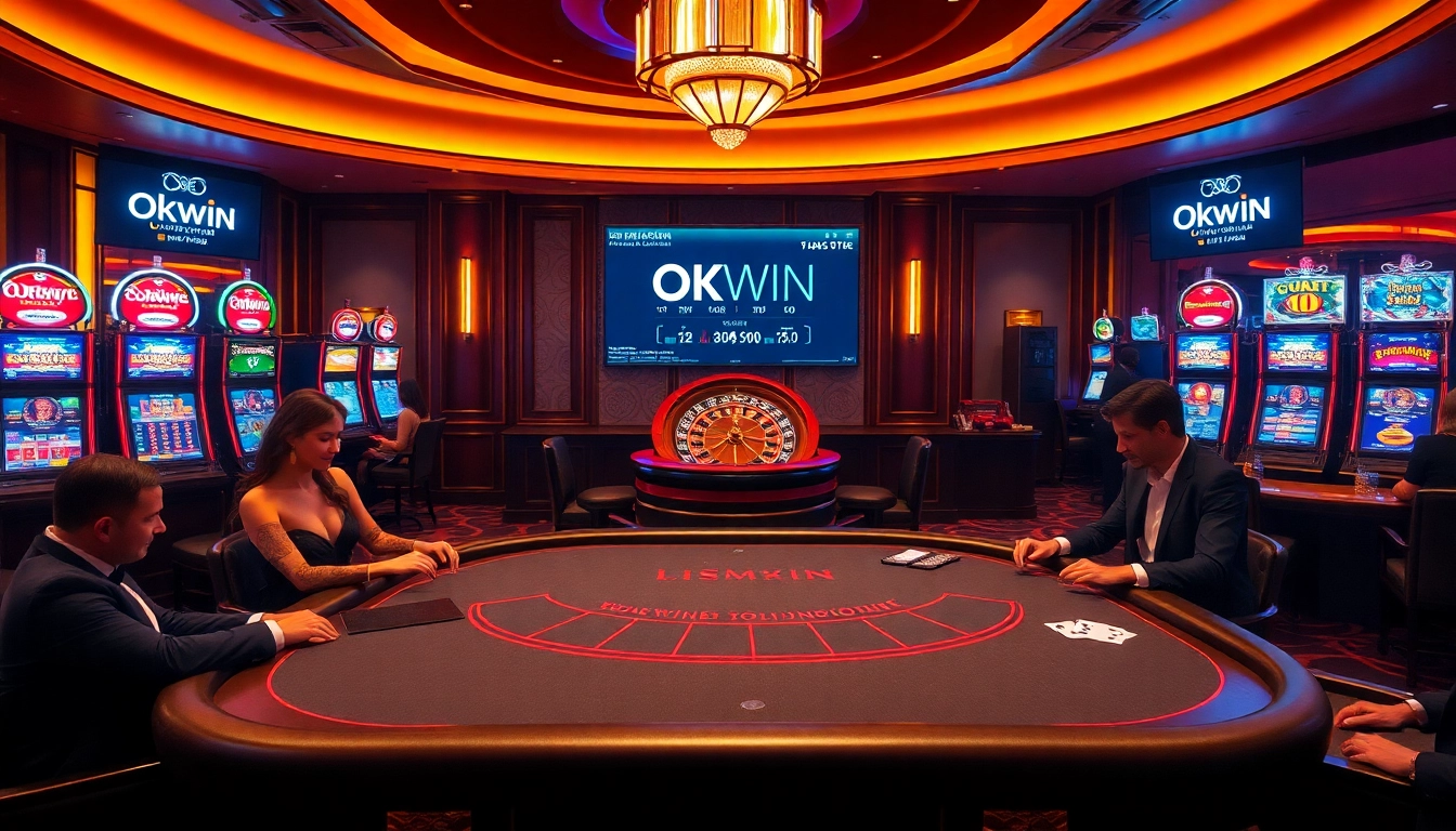 Experience thrilling moments at Okwin's luxurious casino tables full of excitement.